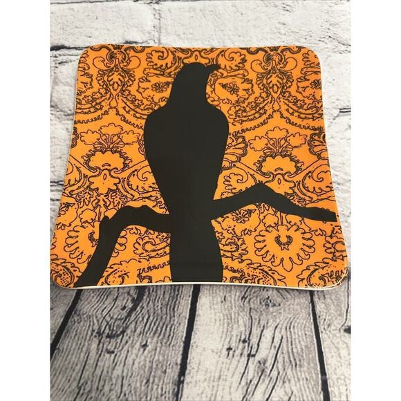 2 Rae Dunn Halloween Magenta M Studios Crow Black Bird Spider Web Snack Plates - Picture 4 of 6